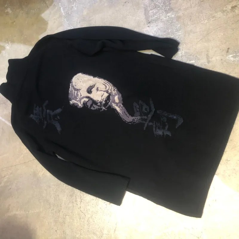 Yohji Yamamoto BLACK Scandal Yohji Yamamoto 18AW 翁インターシャ7Gニットハイネックロングカーディガン