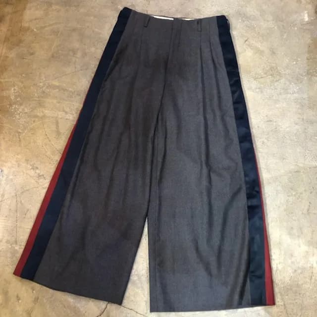 COMME des GARCONS COMME des GARCONS HOMME PLUS 11AW サイドライン2タックウールワイドパンツ