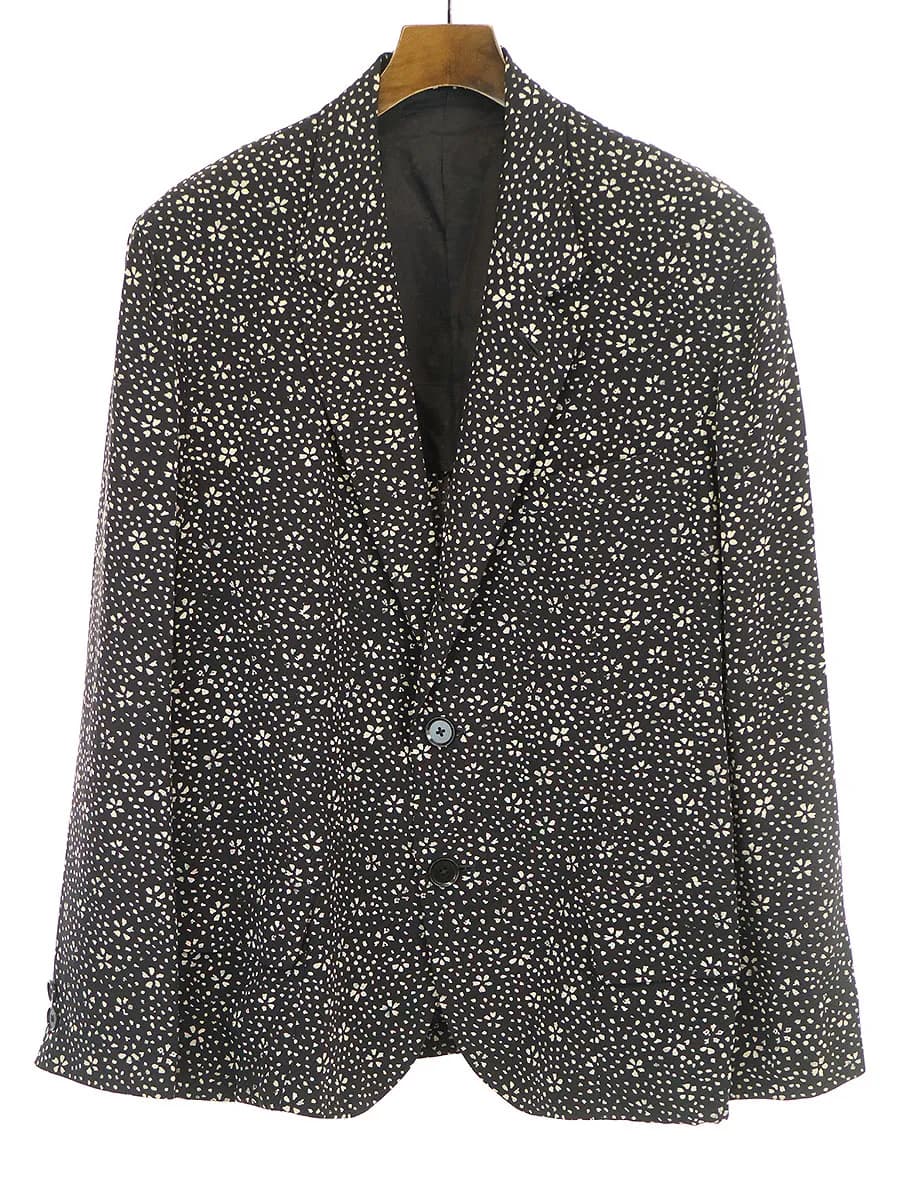 Yohji Yamamoto ヨウジヤマモト プールオム 12SS 花吹雪抜染シルクテーラードジャケット