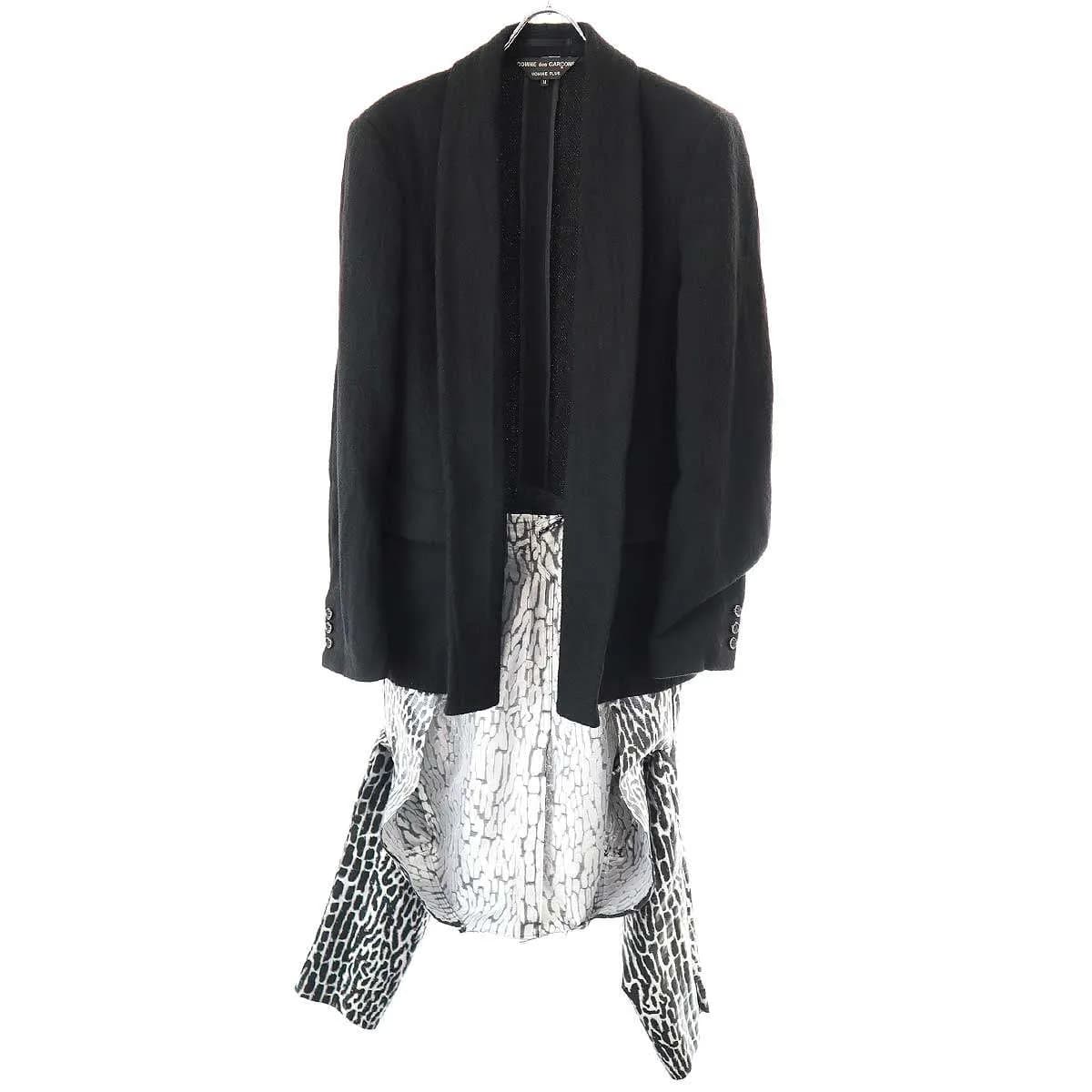 COMME des GARCONS コム デギャルソンオムプリュス 22AW レオパード ポリエステルショールカラージャケット