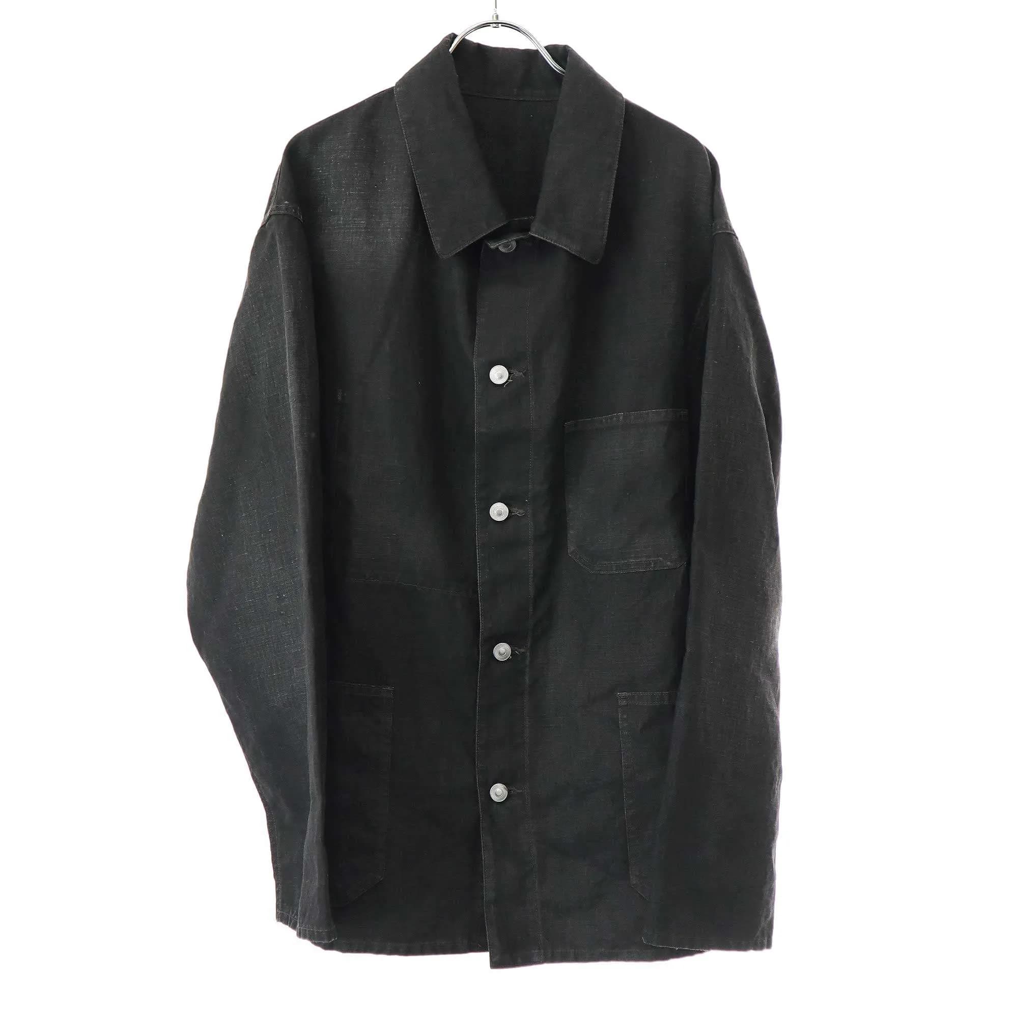 A.PRESSE ア プレッセ 25SS Vintage Black Linen Coverall リネンカバーオールジャケット