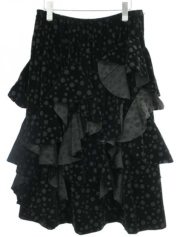 COMME des GARCONS コムデギャルソンコムデギャルソン 23SS ポルカドットベルベットティアードスカート