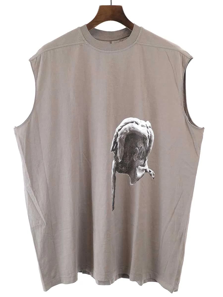 Rick Owens リックオウエンス 20SS TARP TEE ノースリーブプリントカットソー