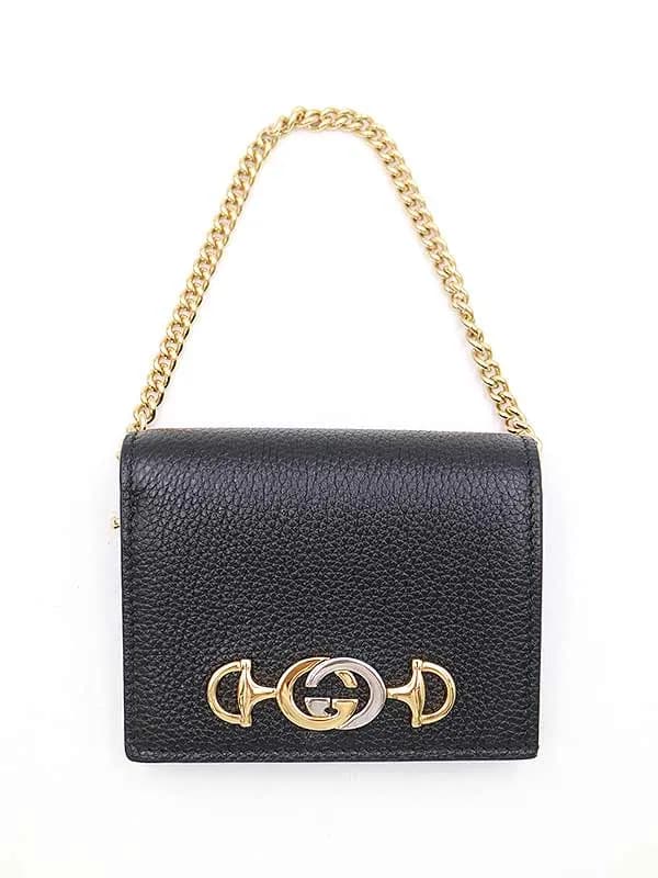 GUCCI グッチ ZUMI チェーンレザーミニウォレット