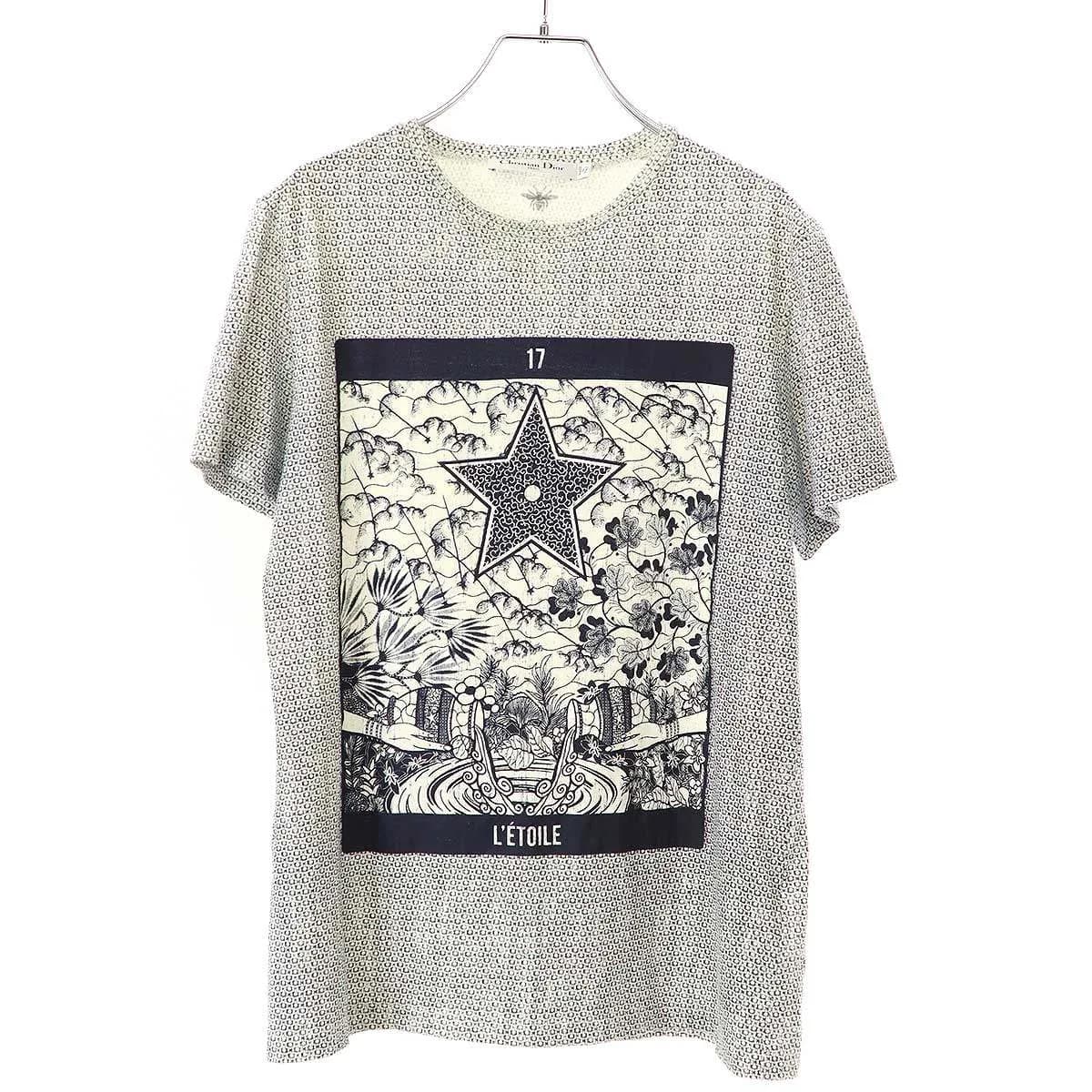Christian Dior クリスチャンディオール FANTAISIE TAROT LETOILE コットンリネンプリントTシャツ