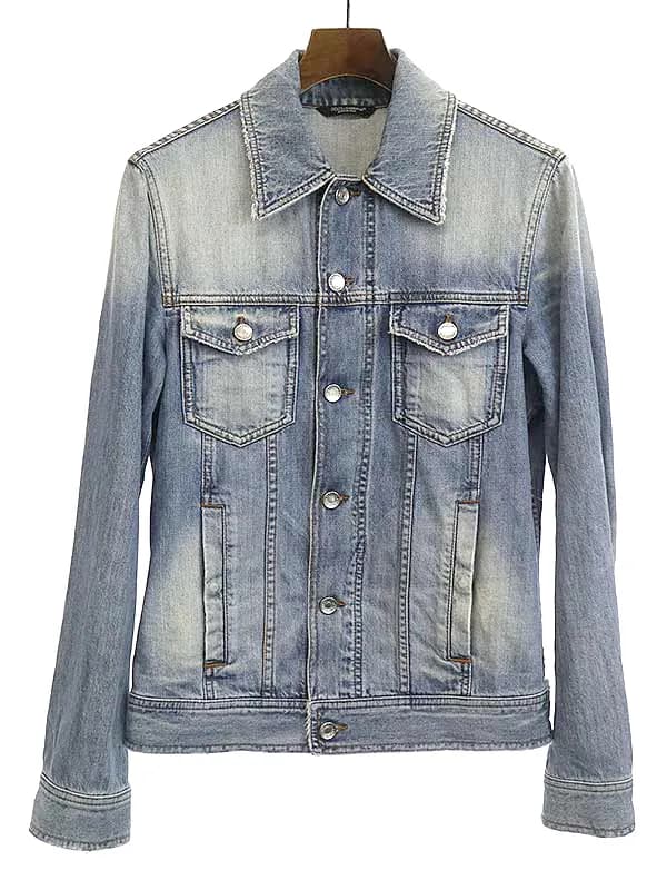 DOLCE&GABBANA ドルチェ&ガッバーナ 10SS ロゴプレートヴィンテージ加工デニムジャケット