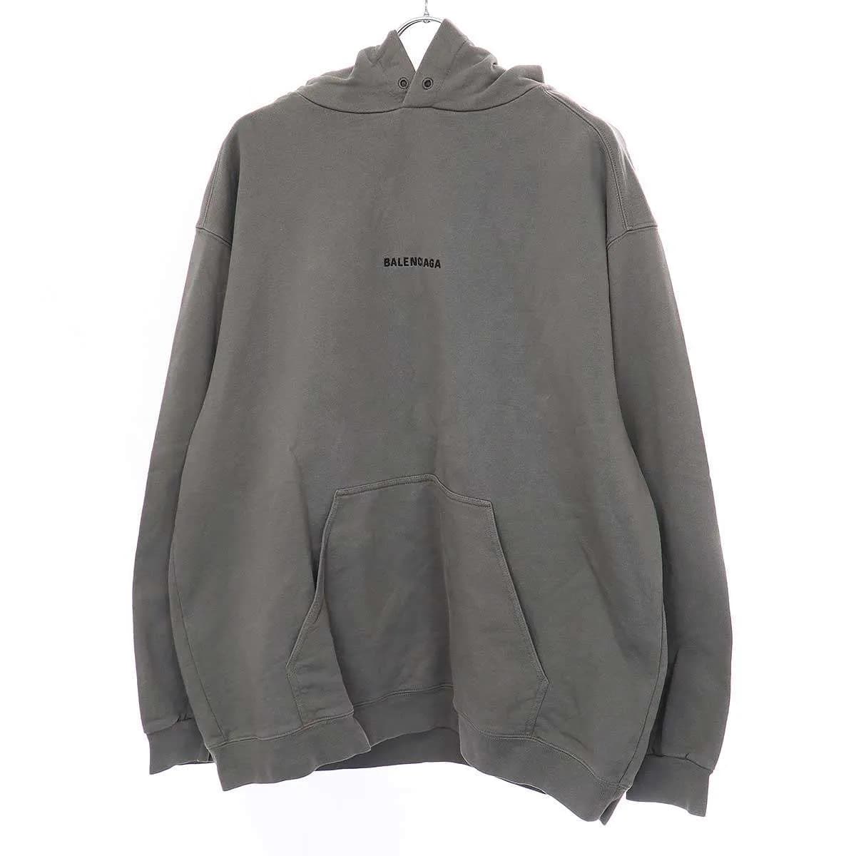 BALENCIAGA バレンシアガ 22AW Medium Fit ロゴ刺繍プルオーバースウェットパーカー