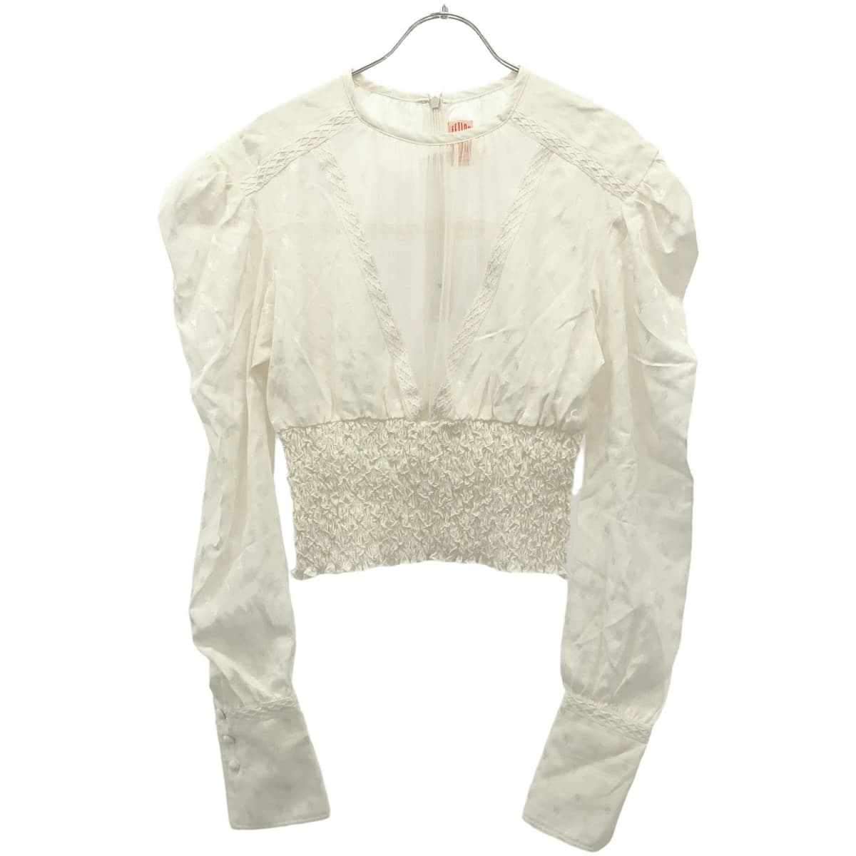 FETICO フェティコ エミフナヤマ 24AW ROSE JACQUARD PUFF-SLEEVED BLOUSE ブラウス FTC244-0111