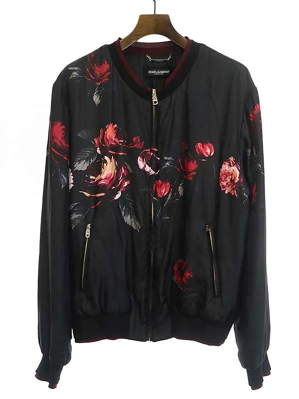 DOLCE&GABBANA ドルチェ&ガッバーナ フラワーシルクジップアップブルゾン