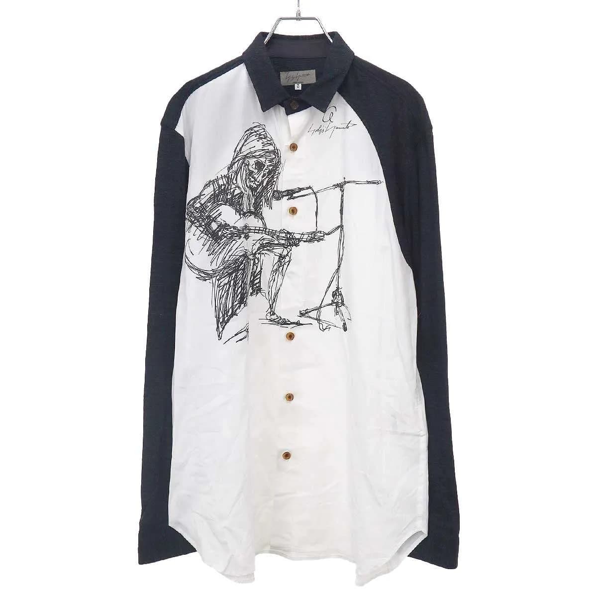 Yohji Yamamoto ヨウジヤマモト プールオム 16SS デッサンプリントシャツ HO-B50-806
