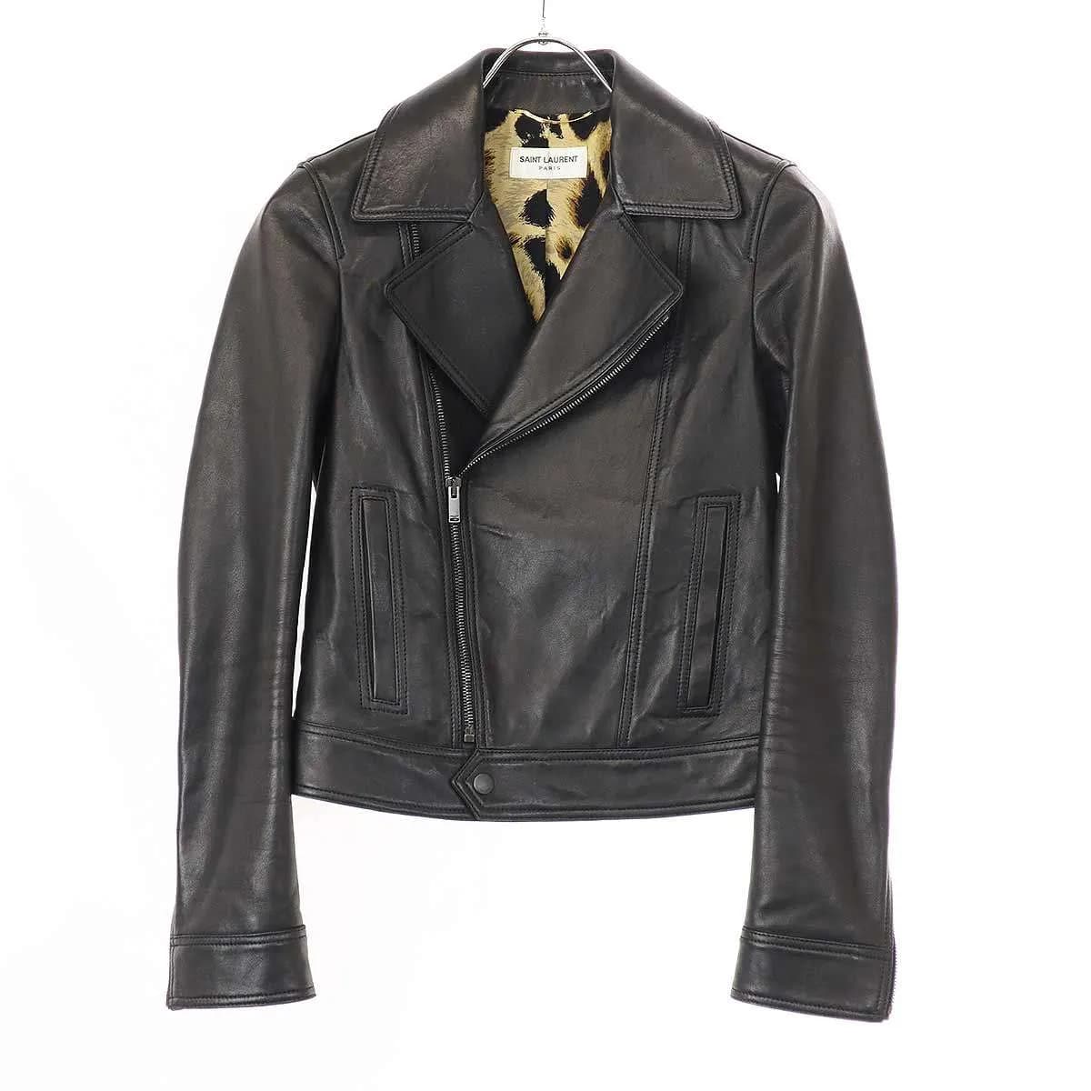 SAINT LAURENT サンローラン パリ 18AW L00 裏地レオパードレザーライダースジャケット 536902