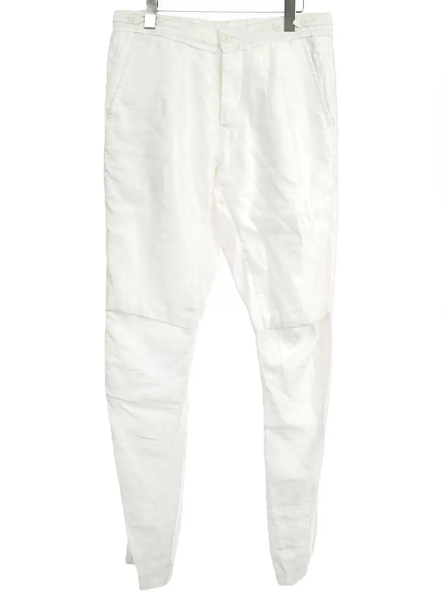 ANN DEMEULEMEESTER アンドゥムルメステール 変形レーヨン混スラックスパンツ