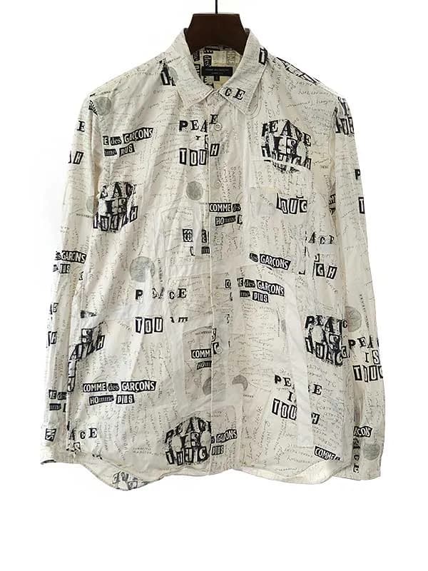COMME des GARCONS コム デギャルソンオムプリュス 2008AW ロゴパッチワークデザインシャツ