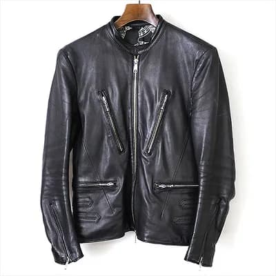 NUMBER NINE NUMBER NINE STUDIOUS別注 ラムレザーシングルライダースジャケット