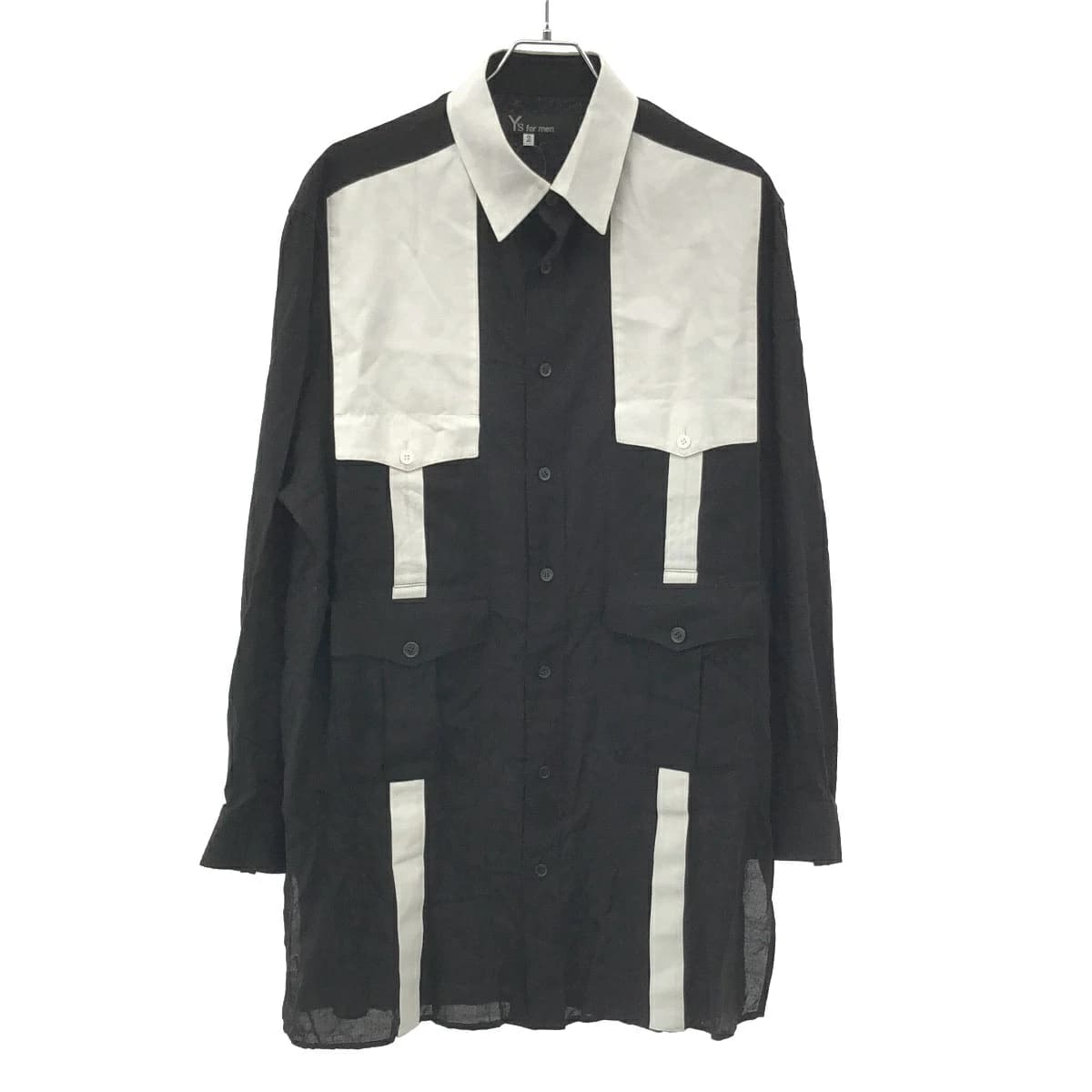 Y's ワイズ フォーメン 24AW MONOCHROME SAFARI POCKET SHIRT モノクロームサファリポケットシャツ MO-B33-800
