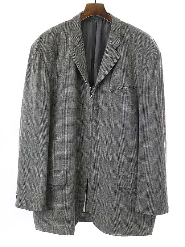 COMME des GARCONS コム デギャルソンオムプリュス 1994SS 初期 グレンチェックフラワー ジップアップウールジャケット