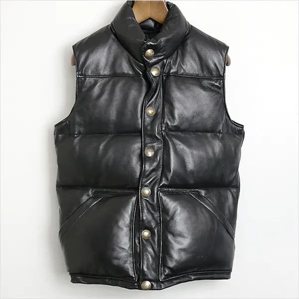 Schott SCHOTT Ron Herman別注 コンチョ釦レザーダウンベスト