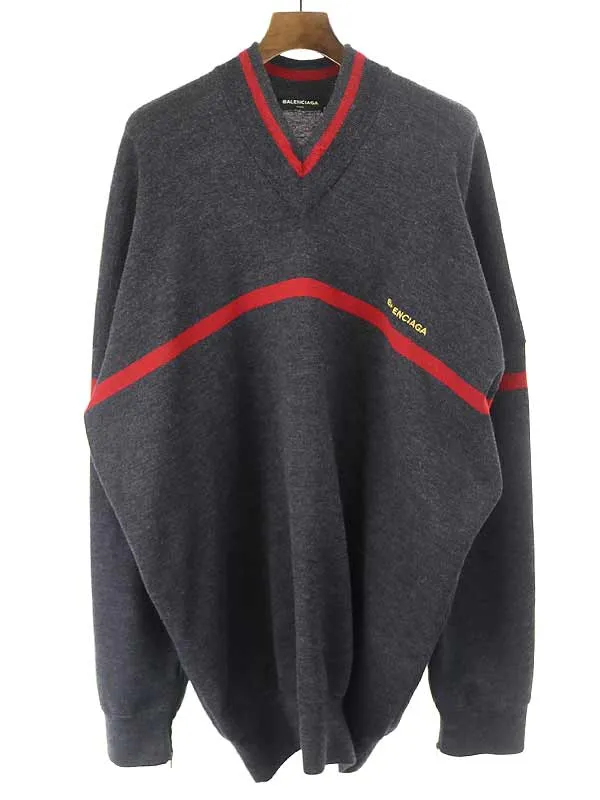 BALENCIAGA バレンシアガ 17AW オーバーサイズVネックニットセーター