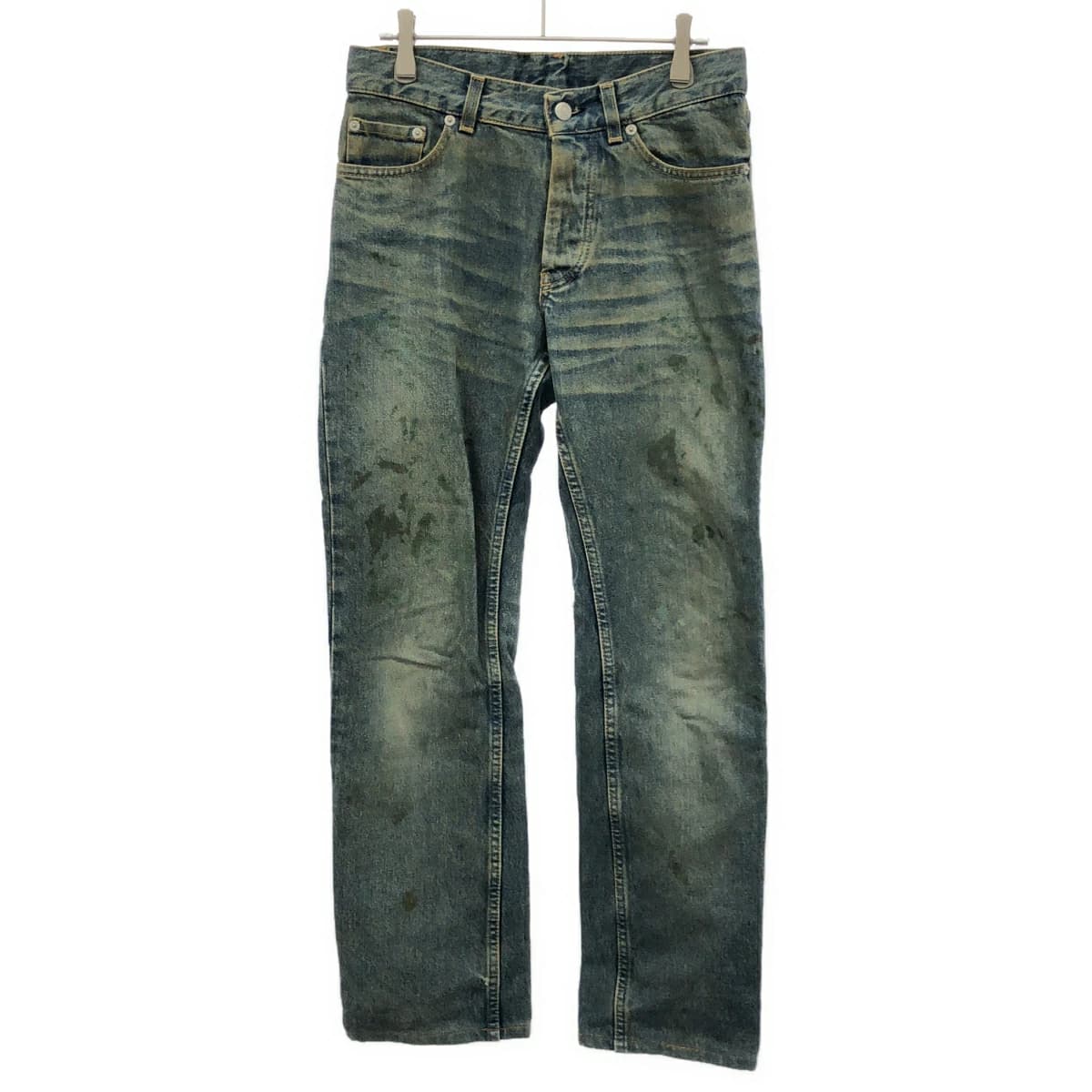 HELMUT LANG ヘルムート ラング 2000's PAINTER JEAN CLASSIC CUT ゴールドペイントデニムパンツ