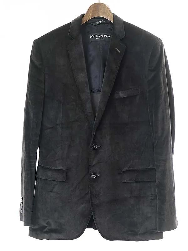 DOLCE&GABBANA ドルチェ&ガッバーナ MARTINI ウォッシュ加工ベルベットテーラードジャケット