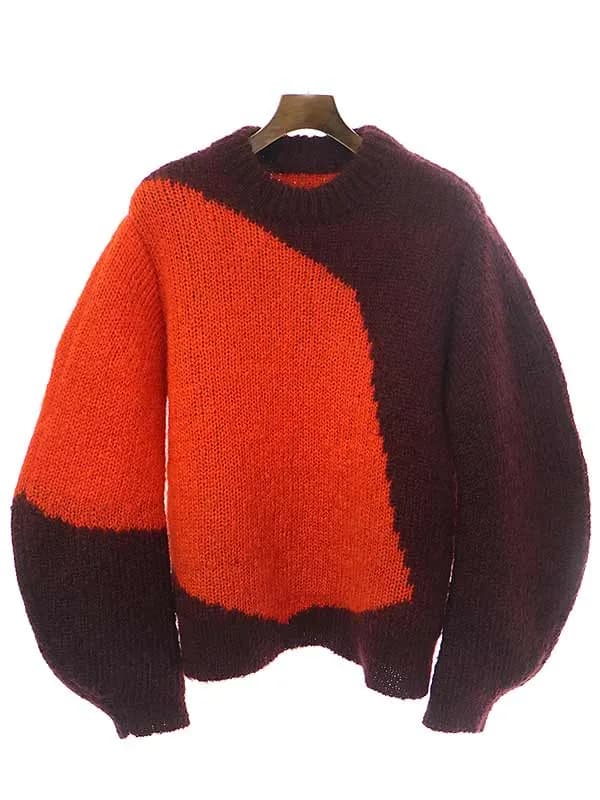 JIL SANDER ジルサンダー 21AW Ellsworth Kelly Intarsia Mohair Knit Sweater バイカラーニットセーター