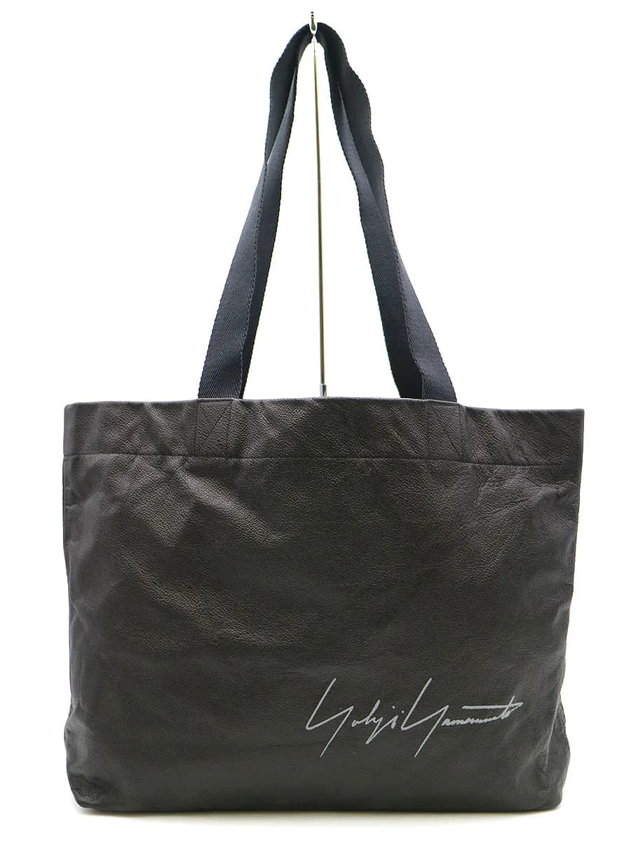 Yohji Yamamoto ヨウジヤマモト ノベルティ ロゴプリントレザートートバッグ