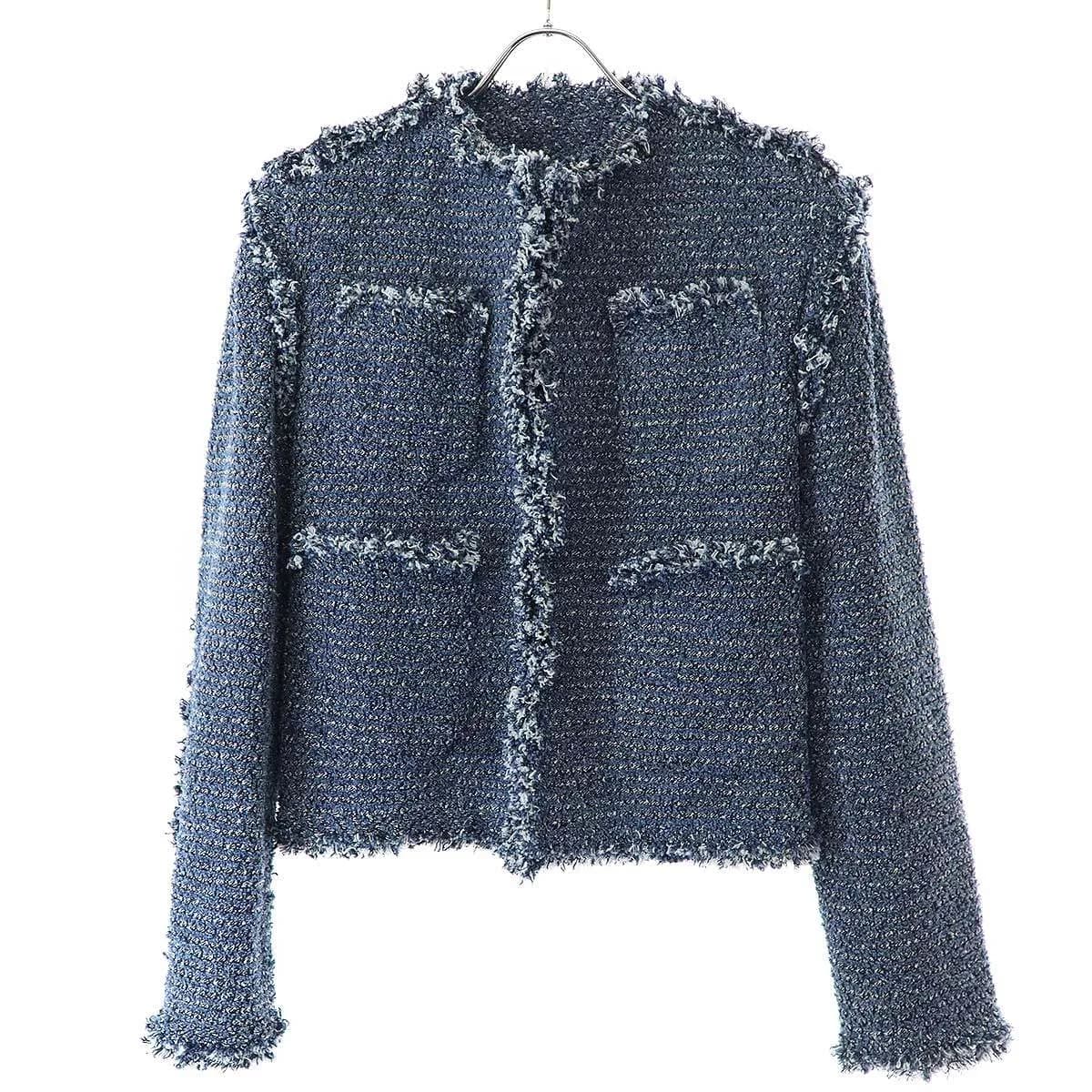 sacai サカイ 25SS Punching Denim Jacket ノーカラーデニムジャケット 25-07723