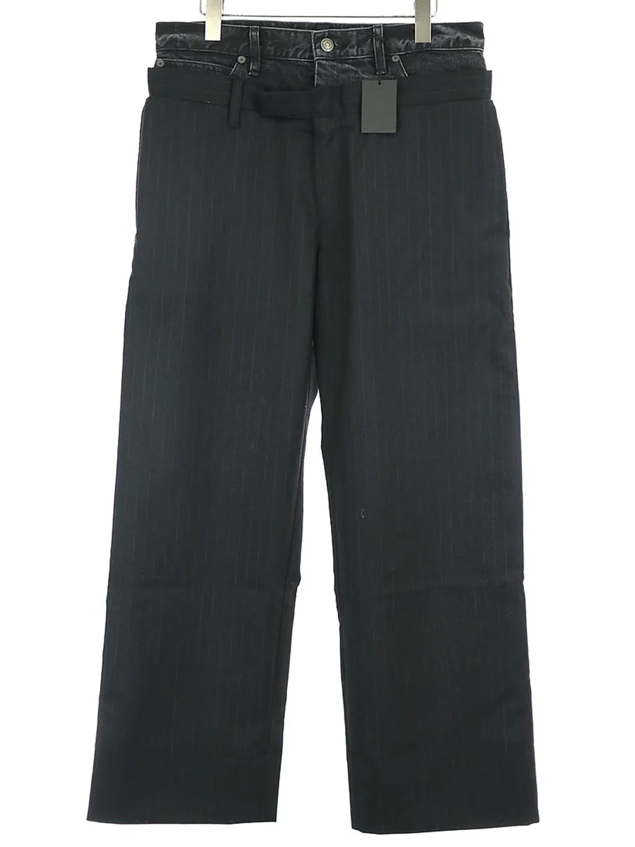 MINEDENIM マインデニム 19SS Denim Layered Wide PS デニムレイヤードワイドスラックスパンツ