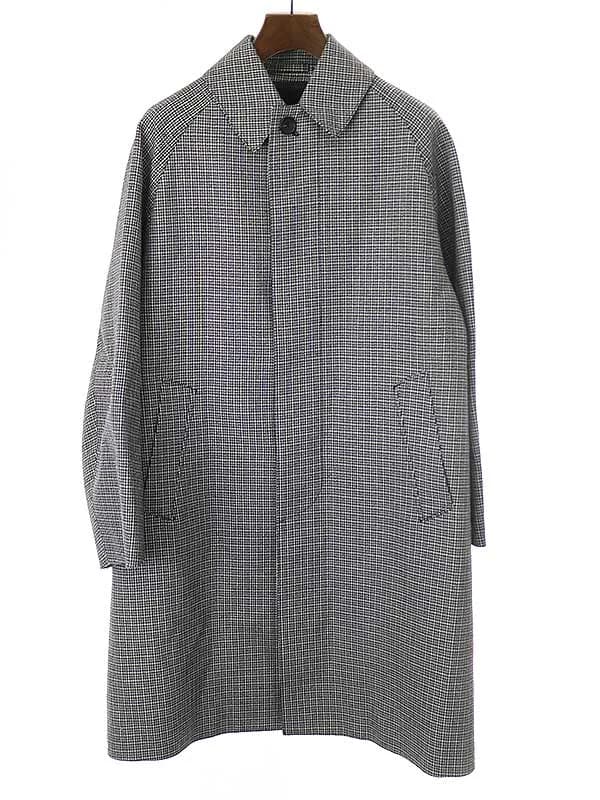 MAATEE&SONS マーティーアンドサンズ 22AW ハメ袖BALMACAAN ハウンドトゥースバルカマーンコート