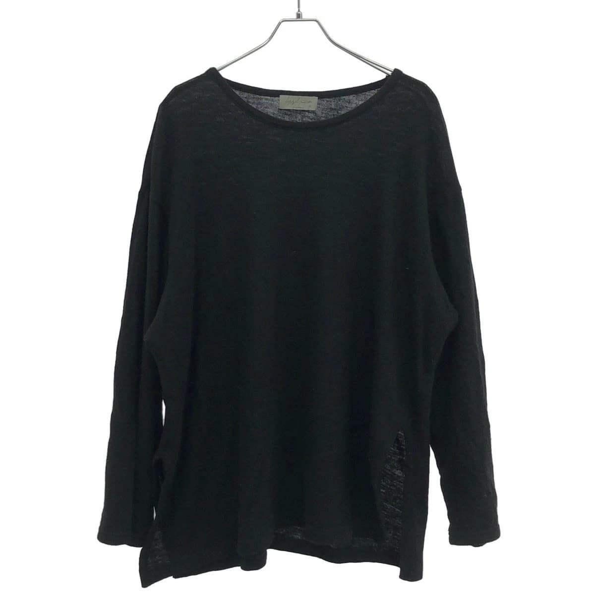 Yohji Yamamoto ヨウジヤマモト プールオム 25AW MILLING WOOL SIDE SLIT ROUND NECK LONG SLV T ニットセーター HL-T37-175