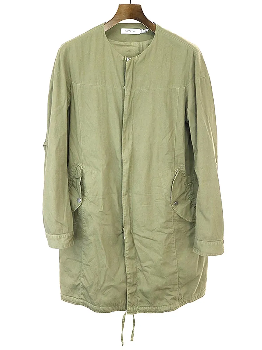 nonnative ノンネイティブ 13AW TROOPER COAT COTTON PIQUE OVERDYED ノーカラーミリタリーコート