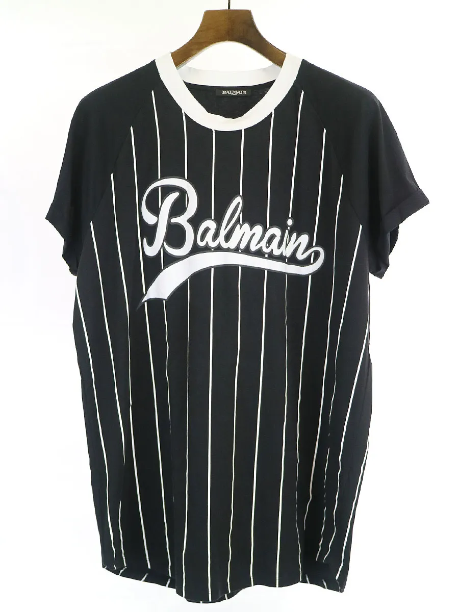 BALMAIN HOMME バルマン オム 18SS ロゴストライプTシャツ