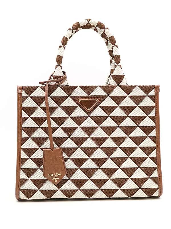 PRADA プラダ シンボル ジャカードファブリック スモールハンドバッグ