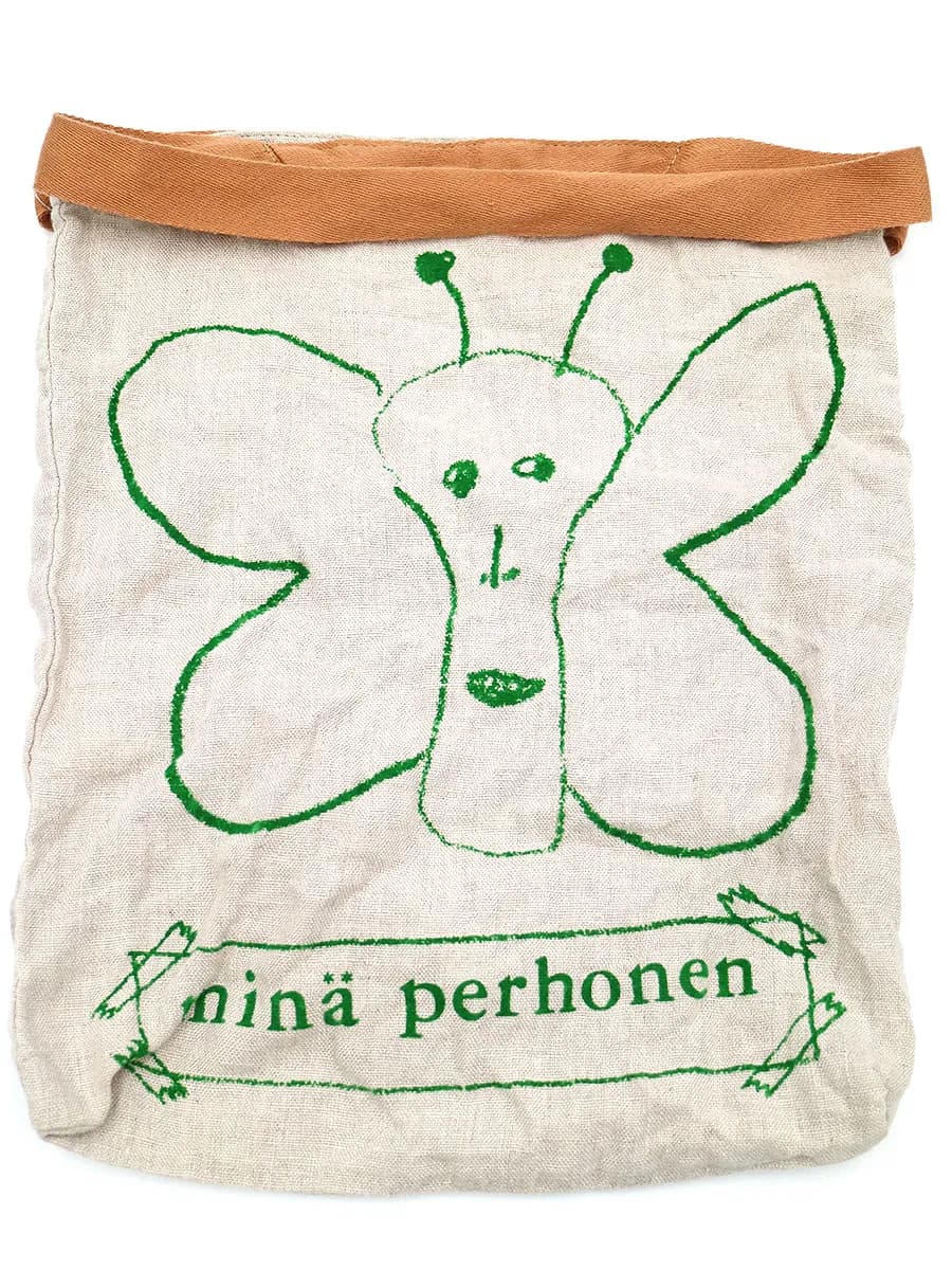 mina perhonen ミナペルホネン フロッキープリントリネンミニトートバッグ