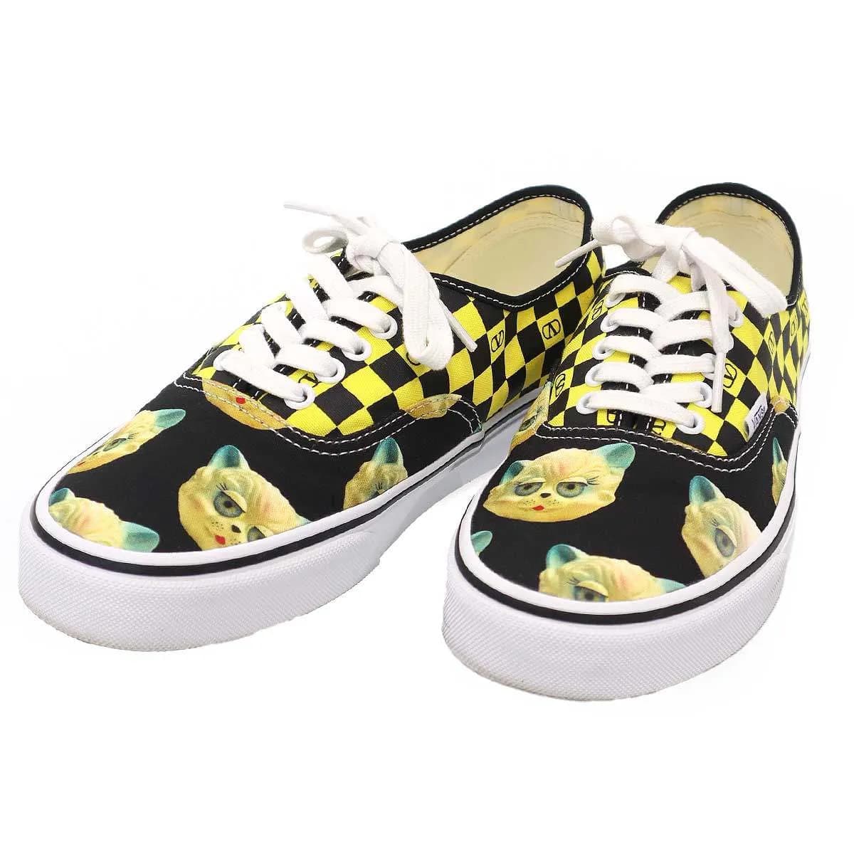 VALENTINO ヴァレンティノ ガラヴァーニ×ヴァンズ 25AW AUTHENTIC キャットチェッカースニーカー