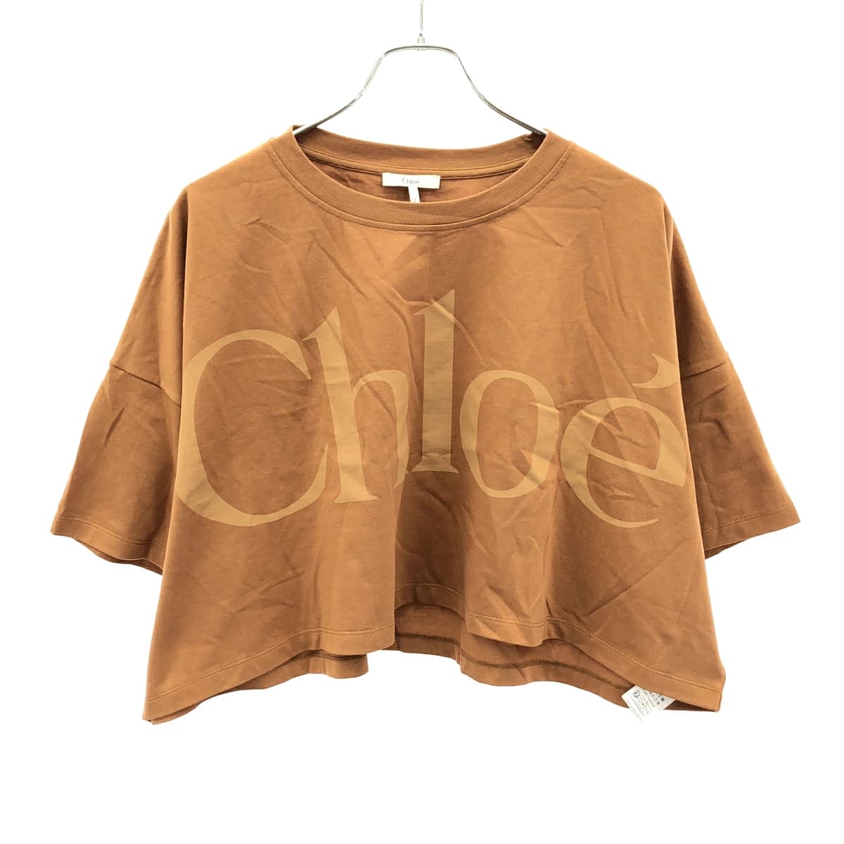 Chloe クロエ 24AW Cropped boxy logo T-shirt in cotton jersey クロップドボクシーロゴTシャツ CH24AJH09183852XS