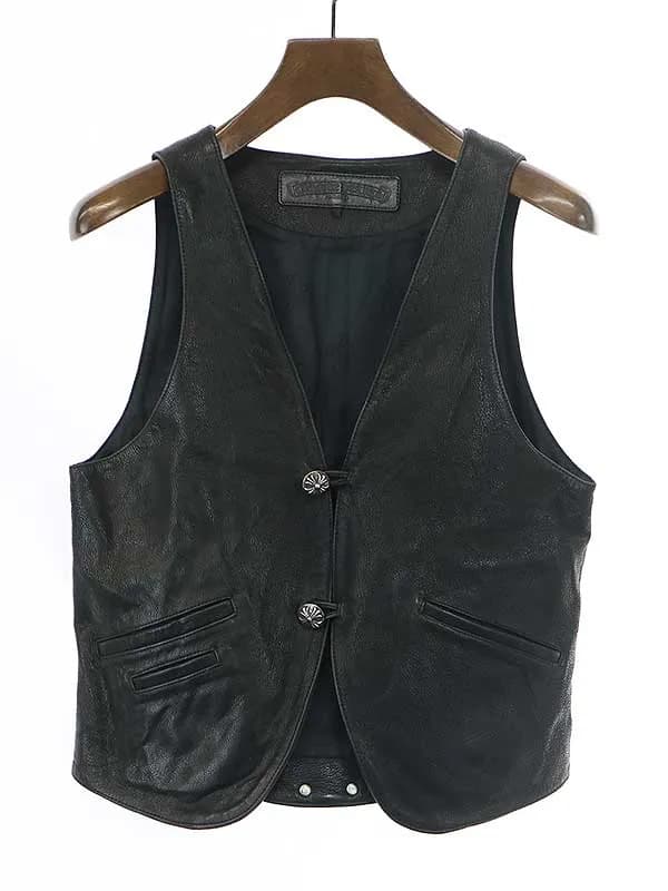 CHROME HEARTS クロムハーツ CLASSIC 2B DSTRY クラシック2Bゴートレザーベスト