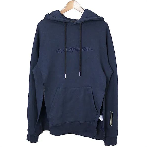 99%IS ナインティーナインパーセントイズ 17ss HANGUL LOGO PARKA サイドスリットハングルロゴパーカー