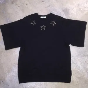 GIVENCHY GIVENCHY 12AW ショルダージップレザースリーブスタースウェットTシャツ