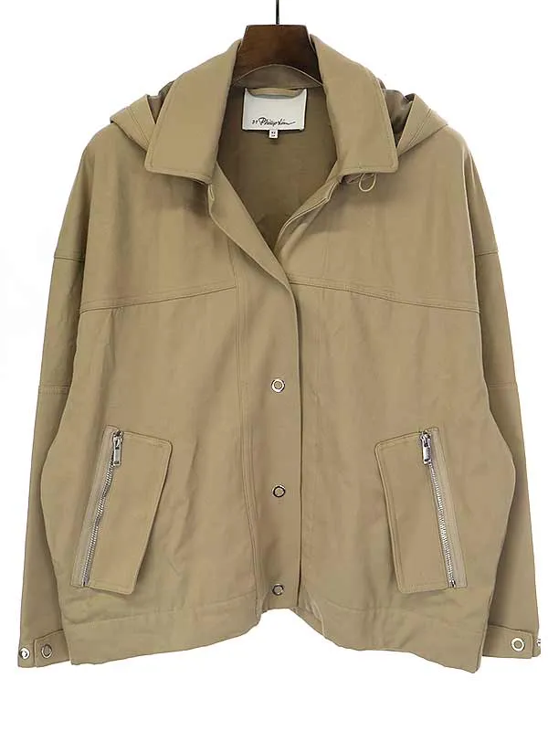 3.1 Phillip Lim スリーワンフィリップリム 22SS コットンレーヨンフーデッドジャケット