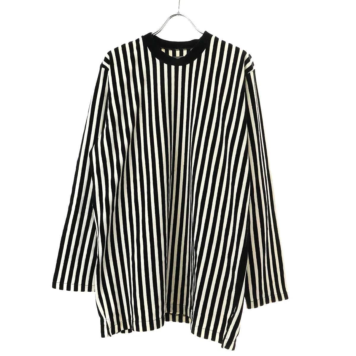 Yohji Yamamoto ヨウジヤマモト プールオム 1992SS ベルベットストライプロングスリーブカットソー