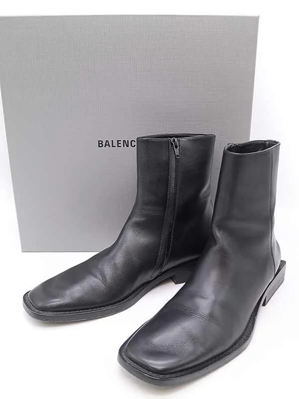 BALENCIAGA バレンシアガ BBロゴ スクエアレザーブーツ