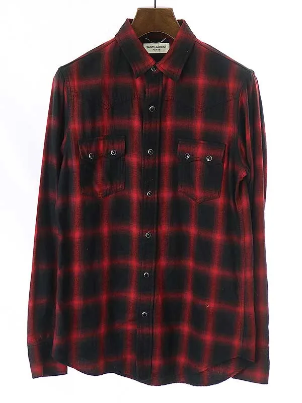 SAINT LAURENT サンローラン パリ 15AW オンブレチェックシャツ