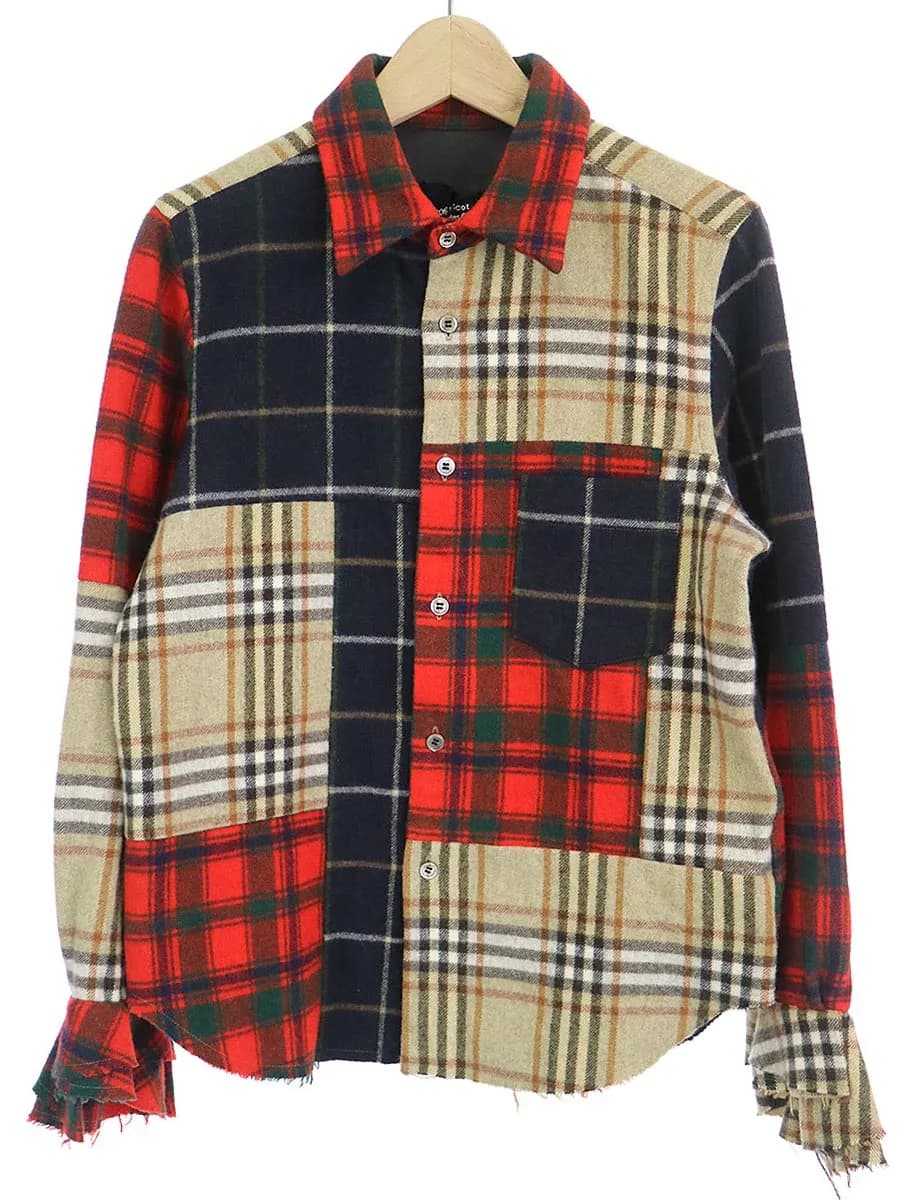 COMME des GARCONS トリコ コムデギャルソン 02AW クレイジーチェックパターンシャツ