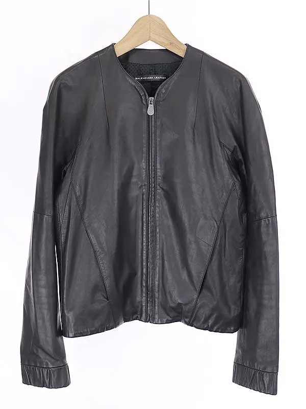 BALENCIAGA バレンシアガ 10SS ノーカラージップアップレザージャケット