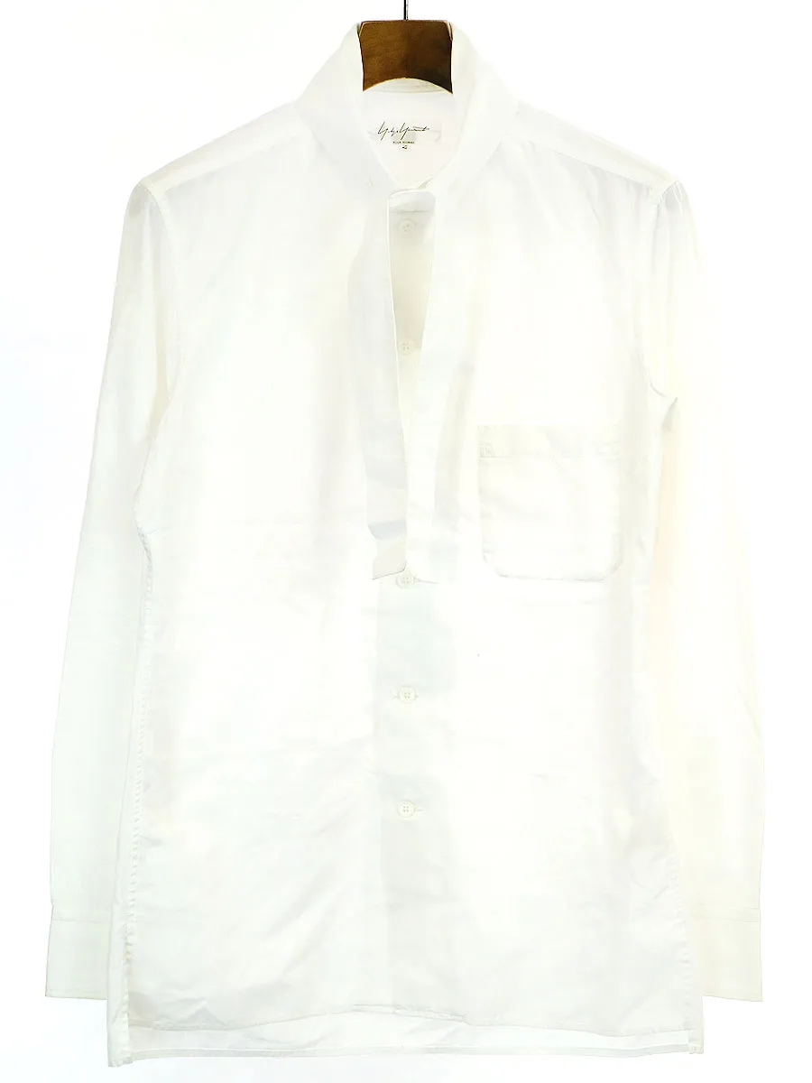 Yohji Yamamoto ヨウジヤマモト プール オム 14AW コットンブロードリボンカラーシャツ