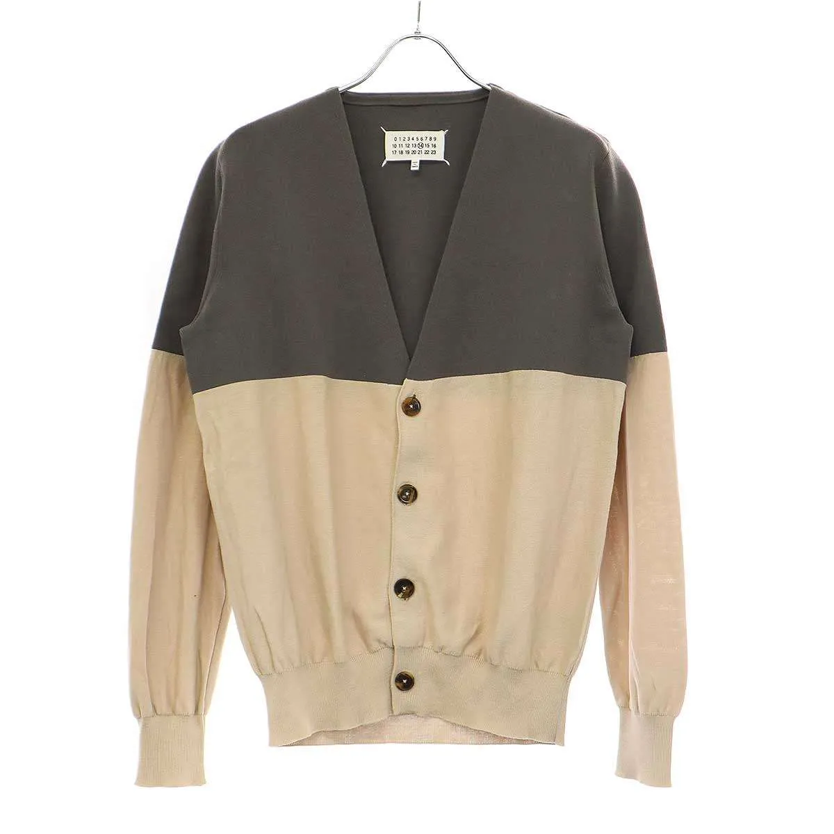 Maison Margiela メゾン マルタン マルジェラ 14 14AW 2トーンコットンニットカーディガン