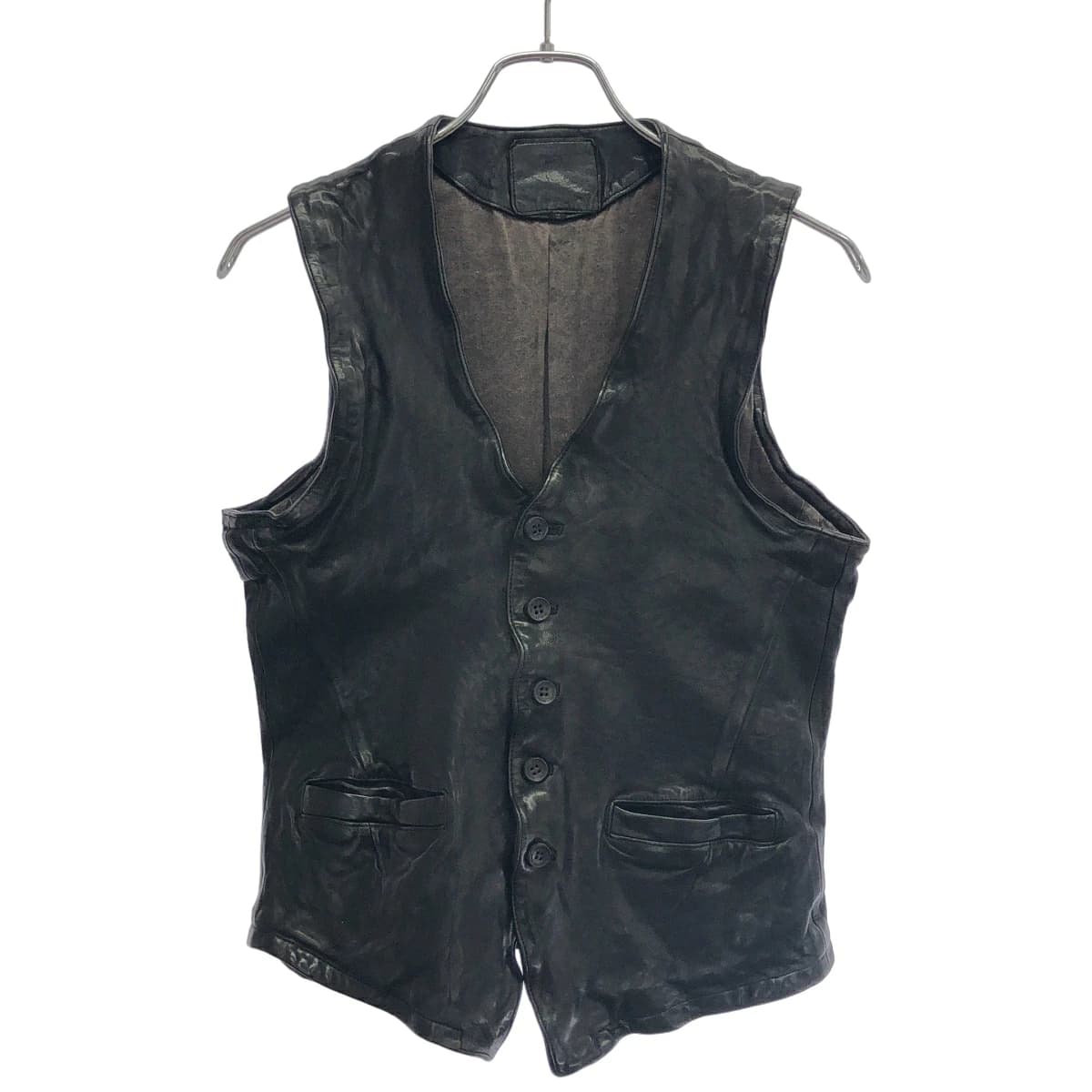ISAMU KATAYAMA BACKLASH イサムカタヤマ バックラッシュ ジャパンショルダー製品染め カウレザーベスト 1493-03