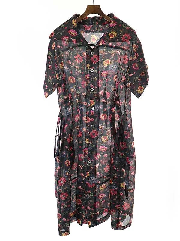 COMME des GARCONS トリコ コムデギャルソン 19AW 花柄シャツワンピース