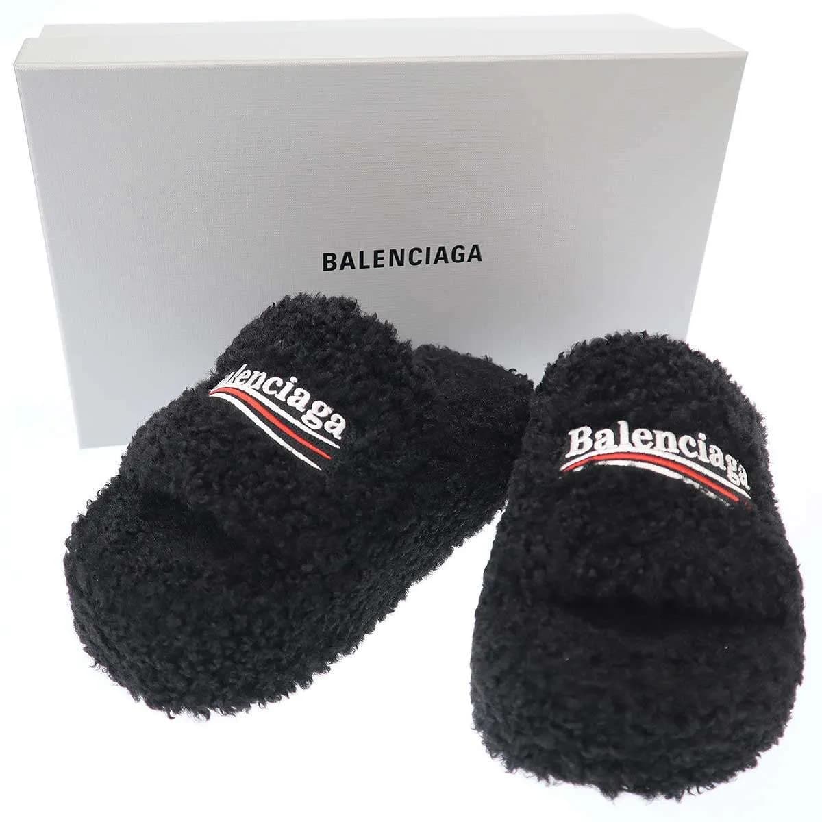 BALENCIAGA バレンシアガ Furry プラットフォーム サンダル